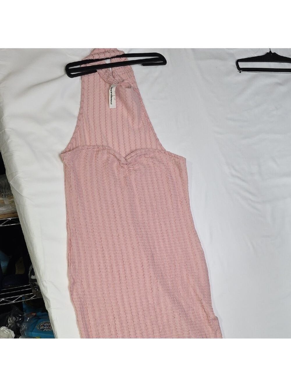 Missguided Blush Textured Sleeveless Dress Xl